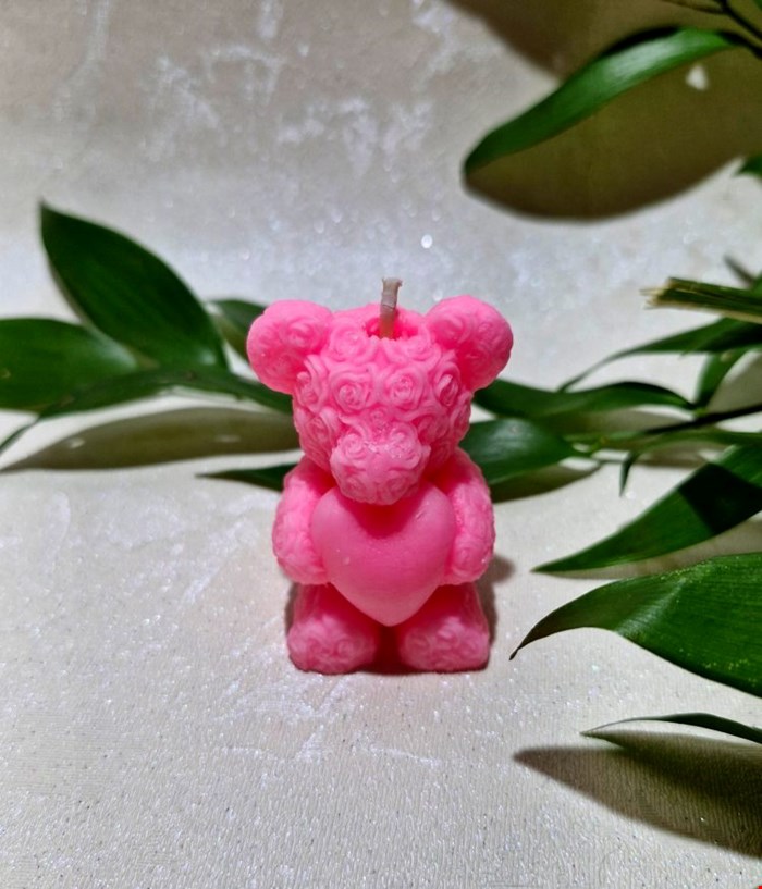 شمع خرس تدی صورتی 