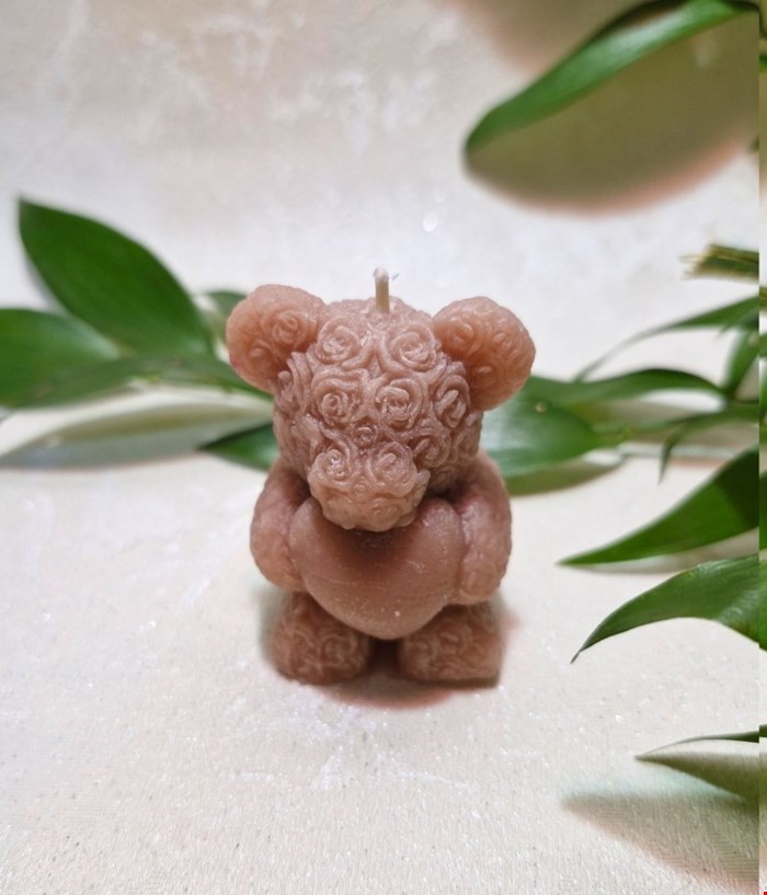 شمع خرس تدی قهوه‌ای 